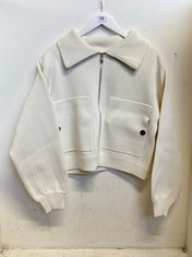 MINT VELVET IVORY COTTON COLLAR BOMBER SIZE L - RRP £129