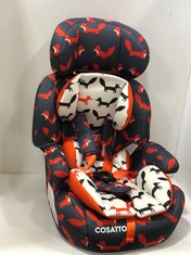 COSATTO ZOOMI GROUP 1/2/3 ANTI-ESCAPE CAR SEAT CHARCOAL MISTER FOX - RRP £100