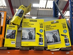 4 X ASSORTED ITEMS TO INCLUDE KARCHER FJ 10 C FOAM JET CONNECT 'N' CLEAN HIGH PRESSURE WASHER ACCESSORIES