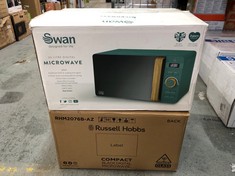 RUSSELL HOBBS COMPACT BLACK DIGITAL MICROWAVE RHM2076B TO INCLUDE SWAN 20L 800W DIGITAL MICROWAVE PINE GREEN