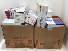 2 X BOXES OF ASSORTED PRINTER INK TO INCLUDE LASER TONER CARTRIDGE MAGENTA HF543MXC