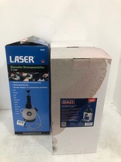 LASER TOOLS MANUAL PRESSURE BRAKE BLEEDER 2L 4832 - RRP £173 TO INCLUDE 2 X SEALEY BRAKE & CLUTCH BLEEDING SYSTEM 2.5L VS820 - RRP £119