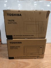 TOSHIBA 800W DIGITAL SOLO MICROWAVE OVEN ML-EM23P(BS) TO INCLUDE TOSHIBA 800W MICROWAVE OVEN MV-AM20T(BK)