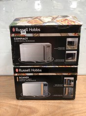 RUSSELL HOBBS COMPACT SILVER DIGITAL MICROWAVE RHM2017 TO INCLUDE RUSSELL HOBBS SCANDI COMPACT GREY DIGITAL MICROWAVE RHMD714G