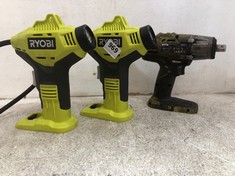 3 X ASSORTED ITEMS TO INCLUDE RYOBI 18V ONE+ CORDLESS HIGH PRESSURE INFLATOR R18PI-0