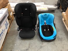 JOIE BLACK FABRIC CAR SAFETY SEAT TO INCLUDE CHILD CAR SAFETY SEAT IN BLUE