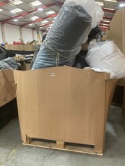 PALLET OF ASSORTED ITEMS TO INCLUDE WHITE ROLLED MATTRESS TOPPER APPROX 90CM (KERBSIDE PALLET DELIVERY)