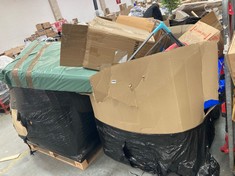 PALLET OF ASSORTED ITEMS TO INCLUDE WHITE DESK FAN (KERBSIDE PALLET DELIVERY)