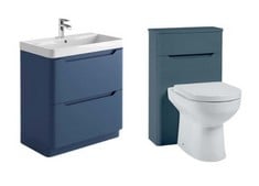 ELLA 800 FLOOR UNIT BLUE TO INCLUDE 800 POLY MARBLE BASIN TO INCLUDE ELLA 500 WC UNIT BLUE (NO TOILET JUST UNIT) - TOTAL LOT RRP £967.00 (KERBSIDE PALLET DELIVERY)