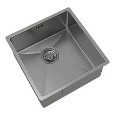 2 X ELLSI SINGLE BOWL INSET/UNDERMOUNT KITCHEN SINK - BRUSHED STEEL - TOTAL LOT RRP £780