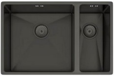 2 X ELLSI ELITE UNDERMOUNT 1.5 BOWL KITCHEN SINK WITH WASTE AND OVERFLOW 670MM L X 440MM W - BRUSHED BRASS - TOTAL LOT RRP £940