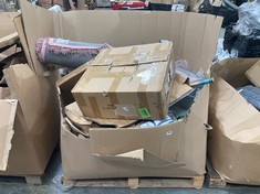 PALLET OF ASSORTED ITEMS TO INCLUDE ROLLED EXTRAVAGANCE RUG IN ROSE 160 X 230CM (KERBSIDE PALLET DELIVERY)