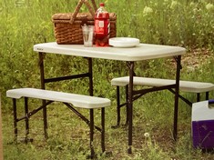 LIFETIME FOLDING PICNIC TABLE WITH BENCHES - ITEM NO. 80352