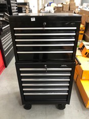 11 DRAWER COMBINATION TOOL CHEST AND CABINET IN BLACK (KERBSIDE PALLET DELIVERY)