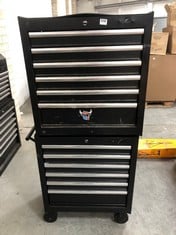 12 DRAWER COMBINATION TOOL CABINET SET (NO TOP CHEST) IN BLACK (KERBSIDE PALLET DELIVERY)