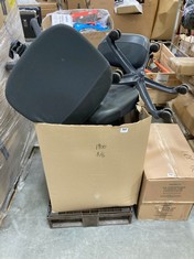 PALLET OF ASSORTED ITEMS TO INCLUDE GREY FABRIC SWIVEL BAR STOOL (KERBSIDE PALLET DELIVERY)