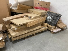 2 X PALLET OF ASSORTED FURNITURE / PARTS TO INCLUDE LANCASTER 3PCS SET - 4 DRAWER CHEST IN CREAM (BOX 3/4, PART ONLY) (KERBSIDE PALLET DELIVERY)