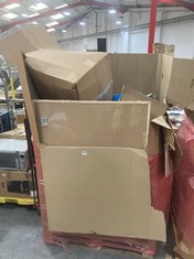 PALLET OF ASSORTED ITEMS TO INCLUDE WALL MOUNTED CORK BOARD (KERBSIDE PALLET DELIVERY)