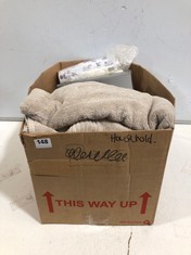 BOX OF ASSORTED ITEMS TO INCLUDE ULTRA-SOFT TOWEL - NATURAL BEIGE