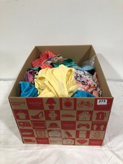 BOX OF ASSORTED CHILDREN'S CLOTHING TO INCLUDE TU KIDS - GIRLS SHORT JUMPSUIT IN LIGHT YELLOW