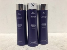 3 X ALTERNA CAVIAR ANTI-AGING MOISTURE CONDITIONER AND SHAMPOO - 250ML - TOTAL RRP £120