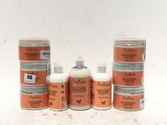 9 X SHEAMOISTURE ASSORTED PRODUCTS TO INCLUDE COCONUT & HIBISCUS CURL & SHINE STYLE MILK - 254ML