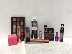 BOX OF ASSORTED BEAUTY PRODUCTS TO INCLUDE ELF GLOW REVIVER LIP OIL - ROSE ENVY