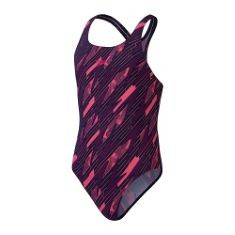 QTY OF ITEMS TO INLCUDE X11 ASSORTED JUNIOR SPEEDO ITEMS TO INCLUDE SPEEDO JUNIOR GIRL'S HYPERBOOM ALLOVER MEDALIST ONE PIECE SWIMSUIT | CHLORINE RESISTANT | QUICK DRYING, TRUE NAVY/ELECTRIC PINK/FAN