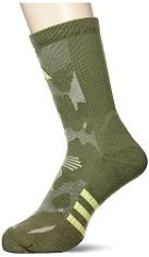 QTY OF ITEMS TO INLCUDE APPROX X30 ASSORTED CLOTHING TO INCLUDE ADIDAS UNISEX KIDS PERFORMANCE TRAINING GRAPHIC CAMO SOCKS, OLIVE STRATA/METAL GREY/PULSE LIME, 7-8 YEARS, ESSENTIALS MEN'S SLIM-FIT VE