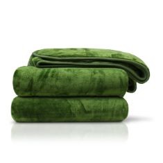 5 X AMAGO - CUDDLY BLANKET, CASHMERE FEEL, 130 X 170 CM - DARK GREEN.