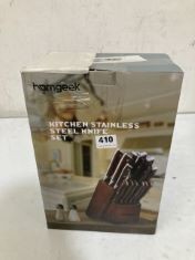 X2 ITEMS TO INCLUDE KITCHEN STAINLESS STEEL KNIFE SET.(18+ PROOF OF ID)