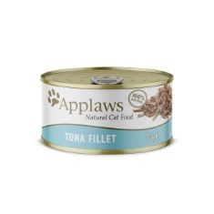 7 X APPLAWS 100% NATURAL WET CAT FOOD 24 X 70G TUNA FILLET TINS IN BROTH.