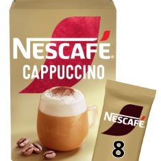 QTY OF ITEMS TO INLCUDE X10 ASSORTED TEA AND COFFEE TO INCLUDE NESCAFÉ CAPPUCCINO INSTANT COFFEE 8 X 15.5G SACHETS, 100% RESPONSIBLY SOURCED COFFEE (PACK OF 1), ROYAL CHAI, SWEETENED SACHETS, MASALA,