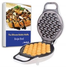 3 X HONG KONG BUBBLE WAFFLE MAKER BY STARBLUE WITH BONUS RECIPE E-BOOK - WHITE - MAKE HONG KONG STYLE BUBBLE EGG WAFFLE IN 5 MINUTES, AC 220-240V 50/60HZ 640W, UK PLUG.