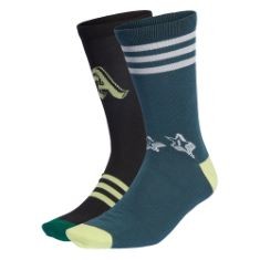 30 X ADIDAS UNISEX KIDS BRAND LOVE CREW SOCKS 3 PAIRS, COLLEGIATE GREEN/BLACK/ARCTIC NIGHT, 0-1 YEARS.