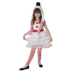 6 X BRISTOL NOVELTY CF115 SNOWGIRL, GIRLS, WHITE/RED, SMALL.