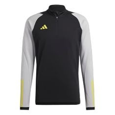 3 X ADIDAS MEN'S TIRO23 C TR TOP TRACK, BLACK/TEAM LIGHT GREY/IMPACT YELLOW, XL.