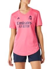 QTY OF ITEMS TO INLCUDE 14 X ASSORTED ADIDAS CLOTHING TO INCLUDE ADIDAS REAL MADRID ADIDAS SEASON 2020/21 SECOND TEAM OFFICIAL T-SHIRT, WOMENS, HOME SHIRT, FQ7497, PINK, XL, ADIDAS MEN'S TIRO23 C M J