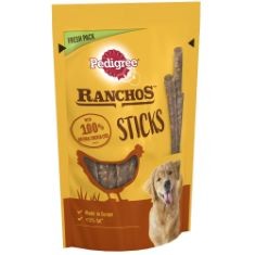 8 X PEDIGREE RANCHOS STICKS - DOG TREATS - FOR ADULT DOGS - WITH CHICKEN - 10 X 60 G.