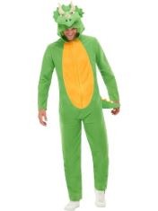 QUANTITY OF ASSORTED FANCY DRESS COSTUMES TO INCLUDE SMIFFYS DINOSAUR COSTUME, GREEN WITH HOODED JUMPSUIT, PARTY ANIMALS FANCY DRESS, DINOSAUR DRESS UP COSTUMES.