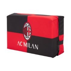 8 X AC MILAN CHECKERED STADIUM BOOK CUSHION, UNISEX ADULT, RED, BLACK, ONE SIZE.