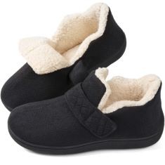 16 X ZIZOR WOMEN'S ADJUSTABLE STRAP CLOSED BACK SLIPPER WITH MEMORY FOAM, GREY, 7 UK.