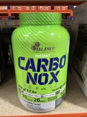 QTY OF ITEMS TO INLCUDE 3 X ASSORTED WHEY PROTEIN SUPPLEMENTS TO INCLUDE OLIMP CARBO NOX GRAPEFRUIT FLAVOUR 3.5KG, OPTIMUM NUTRITION GOLD STANDARD WHEY FRENCH VANILLA CREAM .