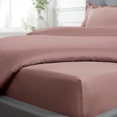 15 X SLEEPDOWN FITTED SHEET 100% COTTON SATEEN SOFT COSY 16" 40CM EXTRA DEEP 300 THREAD COUNT LUXURY BEDDING BEDSHEET BED LINEN - BLUSH PINK - SINGLE 5056242825944.