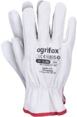 OGRIFOX OX-DRIX_W10 LEATHER GLOVES, PROTECTIVE GLOVES, WORK GLOVES, SAFETY GLOVES OX. 18.382, WHITE, SIZE 10, 120 PAIRS.