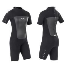 X2 ASSORTED WETSUITS TO INCLUDE OSPREY WOMEN'S OSP L - ORIGIN SHORTY WETSUIT, BLACK, XL UK.