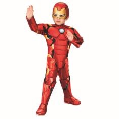 9 X RUBIE'S OFFICIAL MARVEL AVENGERS IRON MAN DELUXE TODDLER COSTUME, KIDS FANCY DRESS, AGE 2-3 YEARS, (702035), WORLD BOOK DAY.