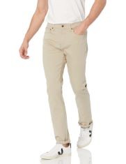 QTY OF ITEMS TO INLCUDE X17 ASSORTED CLOTHING TO INCLUDE ESSENTIALS MEN'S SLIM-FIT JEANS, LIGHT KHAKI BROWN, 30W / 34L, ESSENTIALS MEN'S SLIM-FIT 5" FLAT-FRONT COMFORT STRETCH CHINO SHORT (PREVIOUSLY