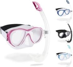 X3 ASSORTED SWIMMING ITEMS TO INCLUDE CRESSI SAMOA & MEXICO - COMBO SET MASK SAMOA + SNORKEL MEXICO DIVING AND SNORKELLING, TRANSPARENT/PINK, ONE SIZE, UNISEX ADULT.