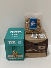 QUANTITY OF ASSORTED CONSUMABLES TO INCLUDE MOMA OAT DRINK 6 X 1000ML BOX - BBE 30 / 10 / 24 (COLLECTION ONLY)